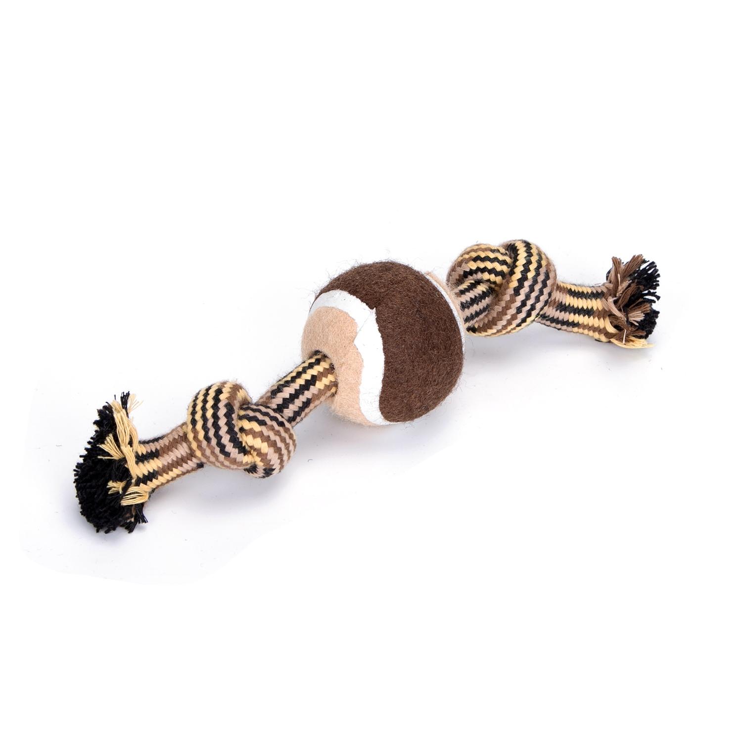 Cotton rope dog toy with TPR ball