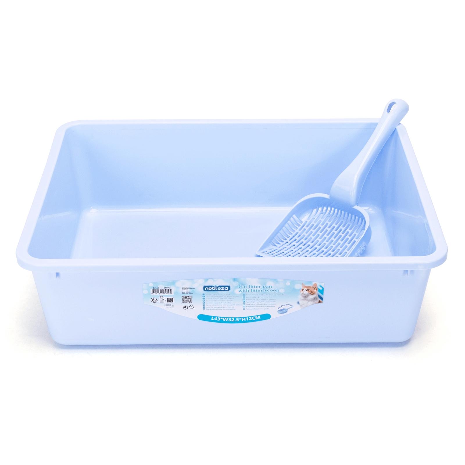 Cat litter pan with litter scoop