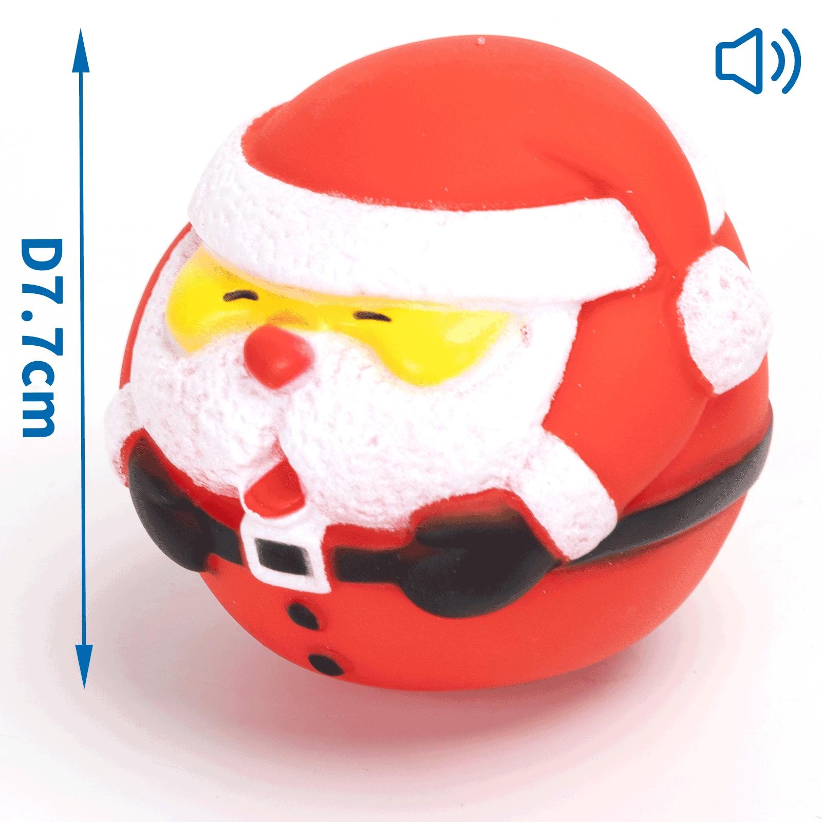 VINYL TOY ROUND SANTA D7.7CM RED