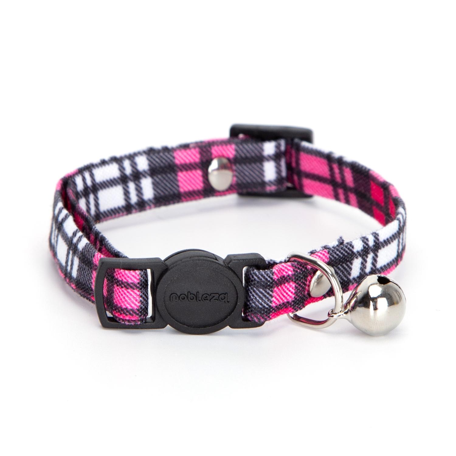 CAT COLLAR W1.0*L30CM PINK&BLUE/BLACK&RED/BLACK&BLUE