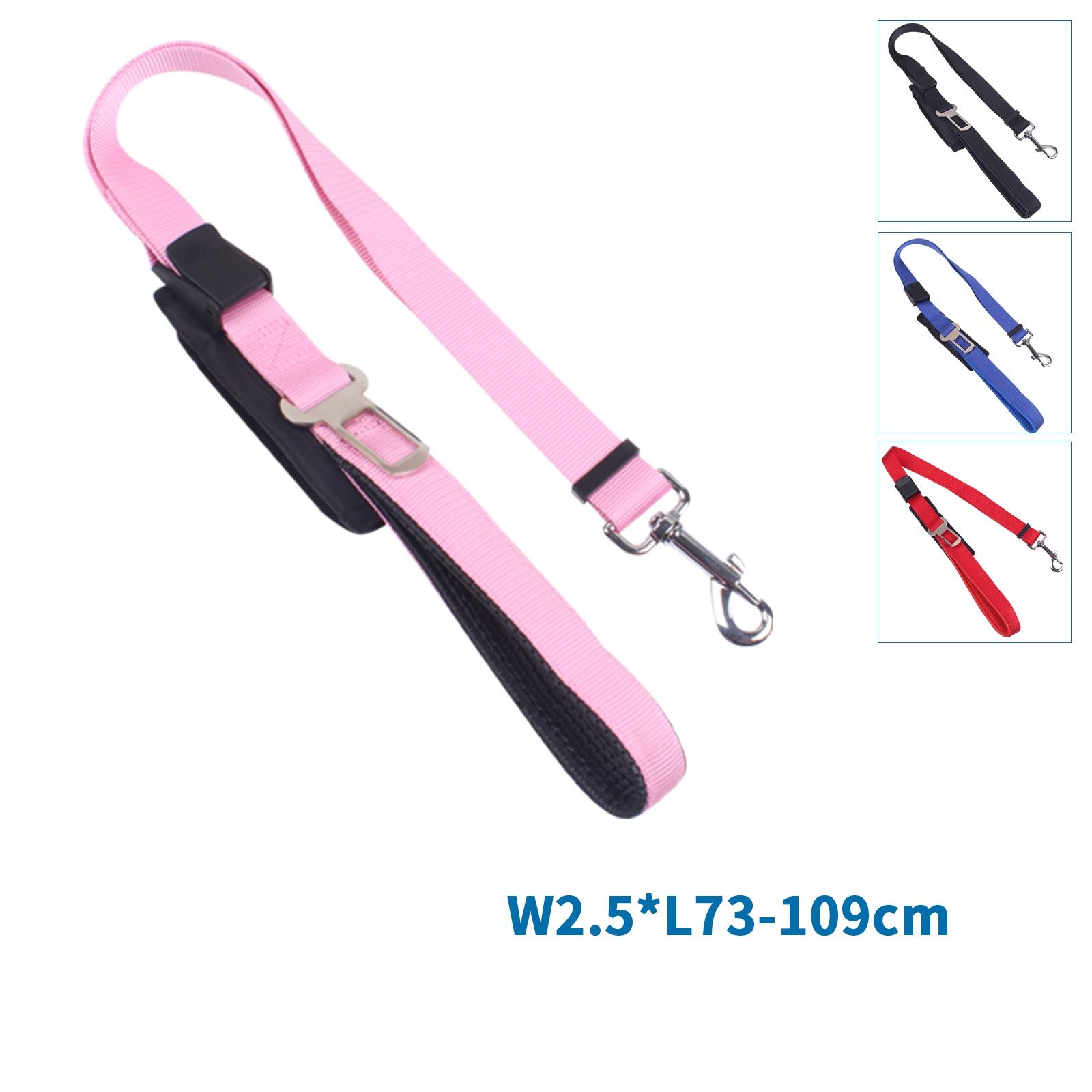 COMPLEX DOG SAFETY BELT 2.5 W2.5*L73-109CM BLACK/BLUE/RED/PINK