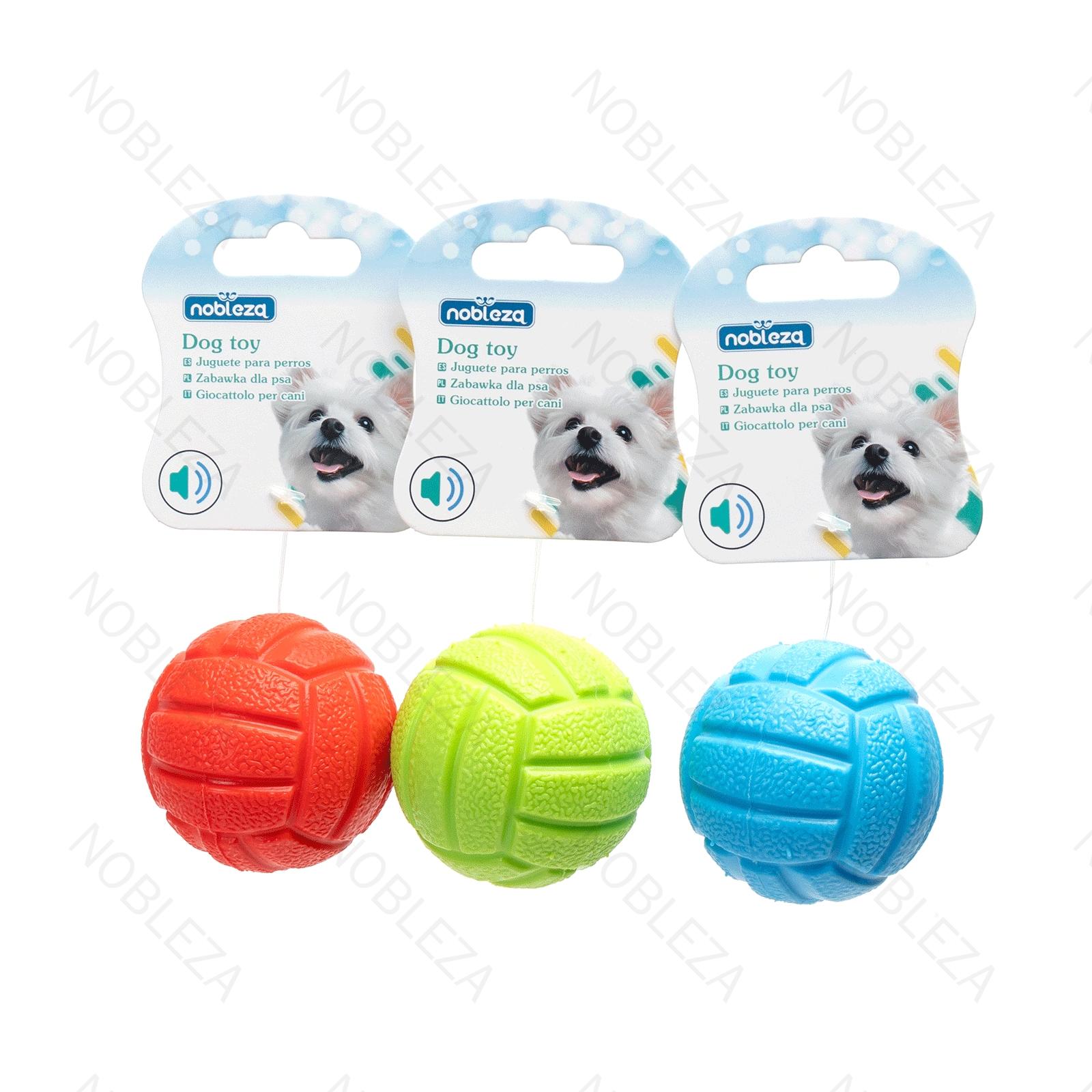 TPR PET TOY  D6CM GREEN/BLUE/RED