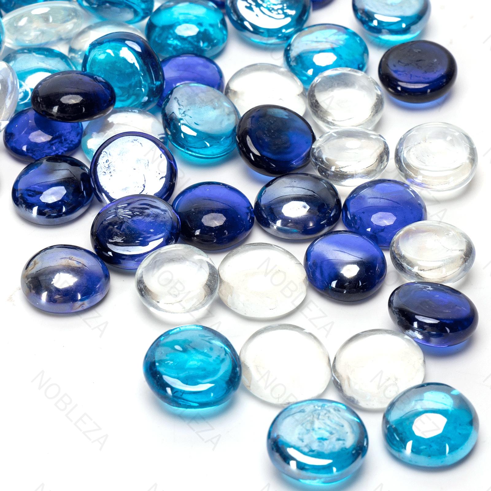 Flat Glass Bead
Dark Blue/Light Blue/White 1.7~2cm